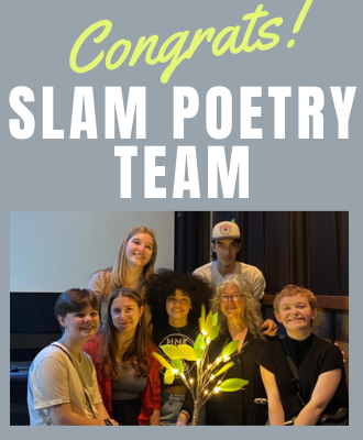  Slam poetry Team students with teacher